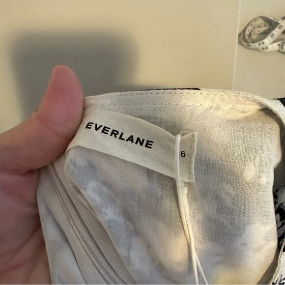 NWT Everlane Black White Linen Floral Long Sleeve Maxi Dress 6 - Picture 14 of 14